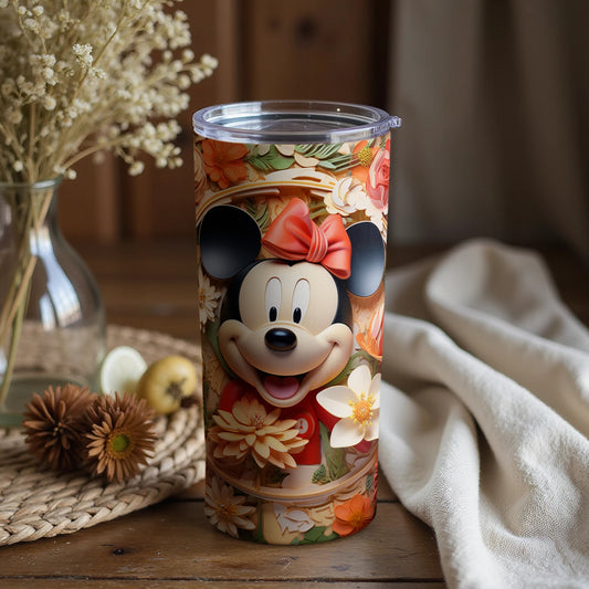Minnie Mouse Floral Design Insulated Tumbler