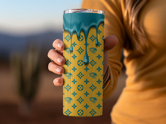 Jaguars LV Inspired with Drip Theme Tumblers