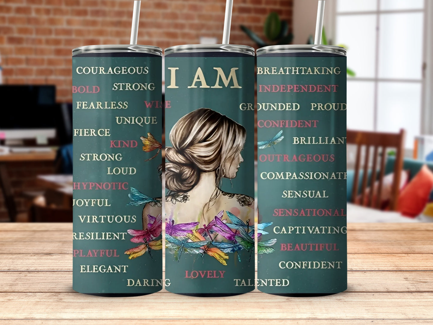 Motivational Words Artwork Tumbler for Personalized Gift