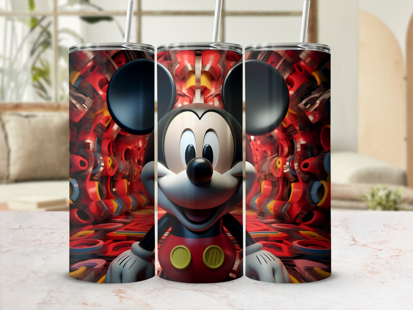 Vibrant Mickey Mouse Design Sleek Tumbler for Disney Fans