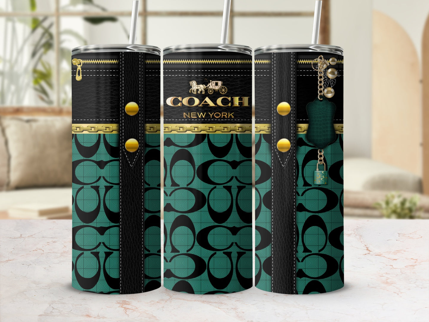 Stylish Coach New York Designer Patterned Tumbler