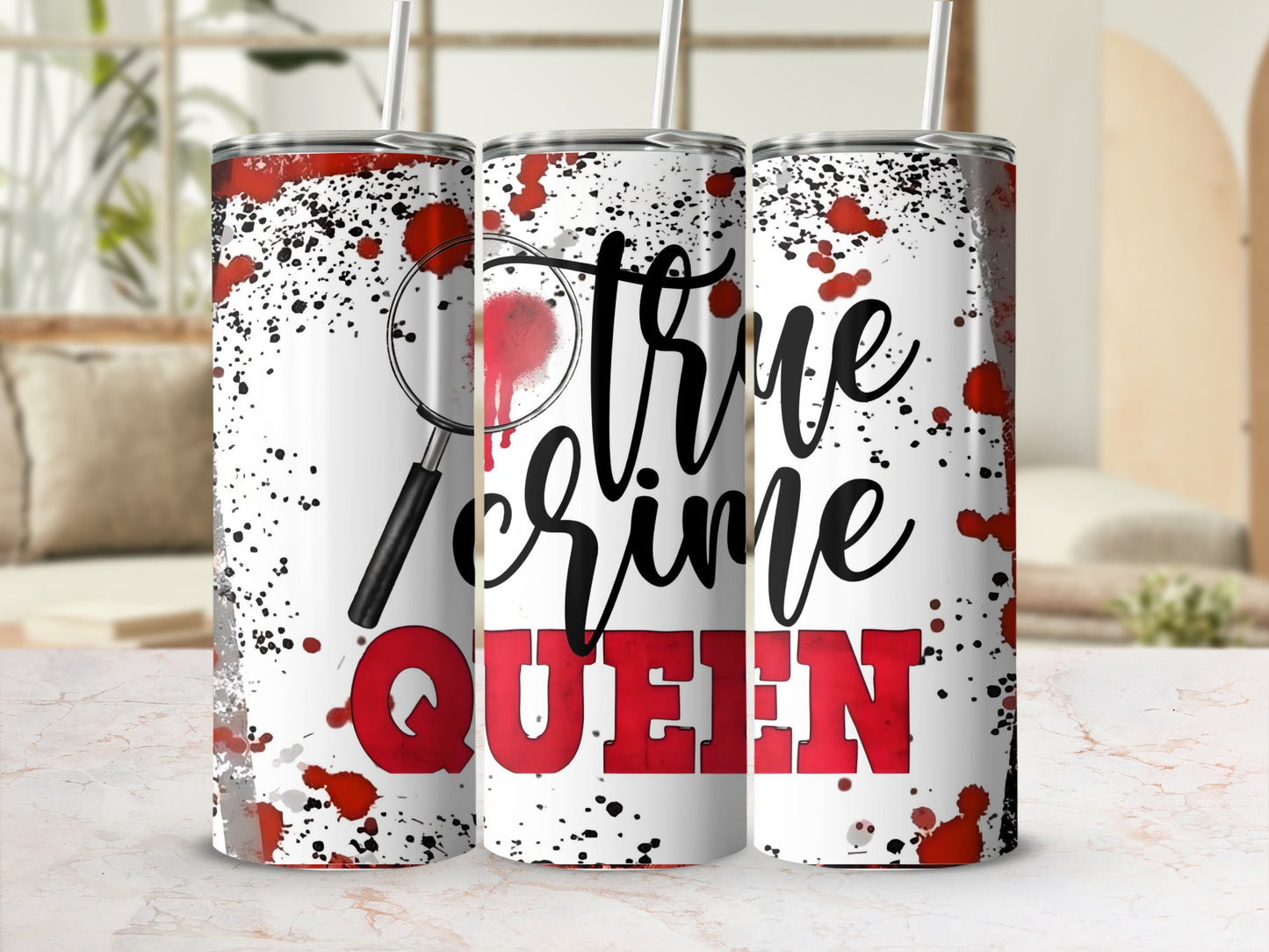 True Crime Queen Insulated Tumbler with Straw