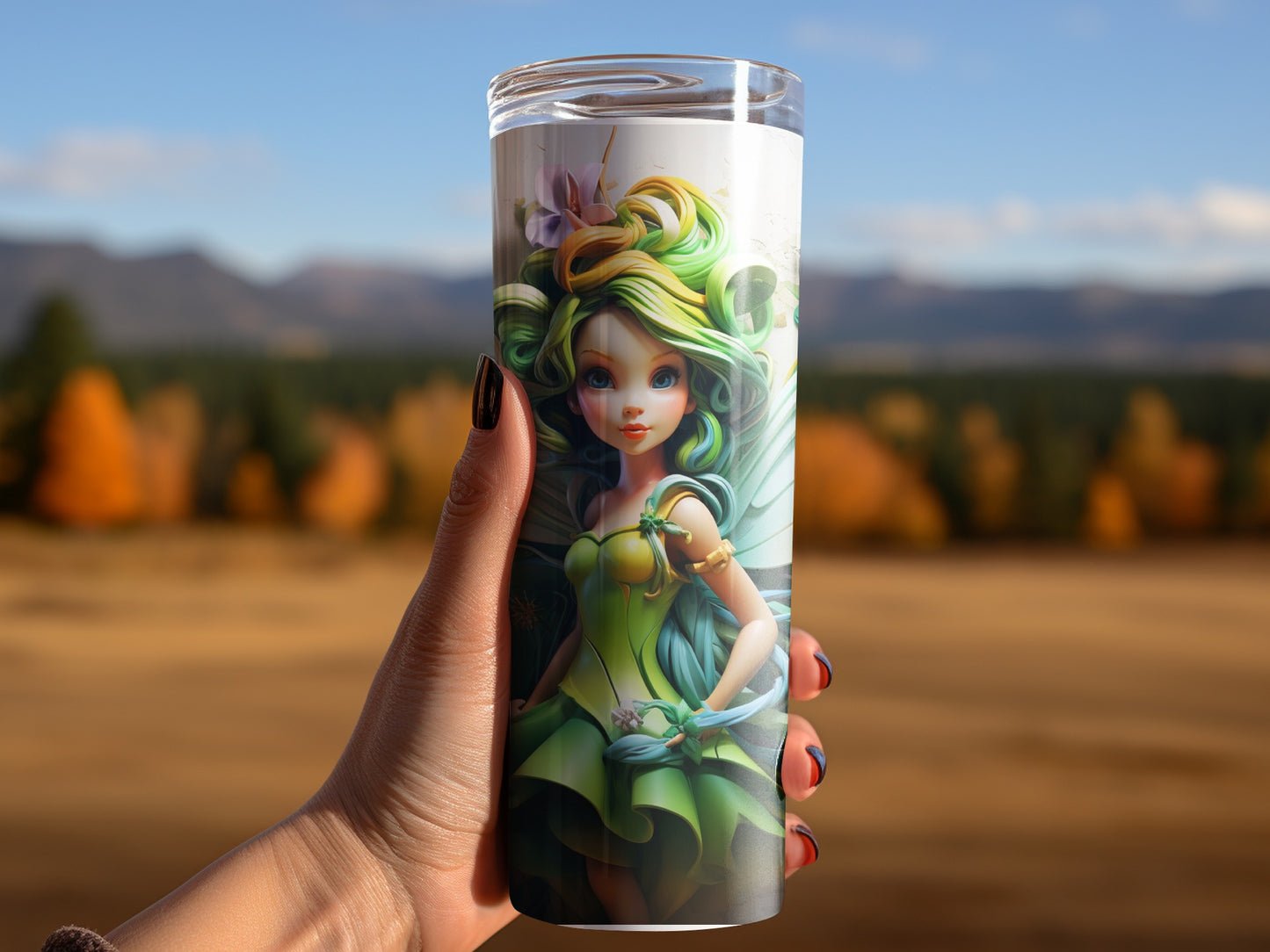 Cute Fairy Character Insulated Tumbler Cup with Lid