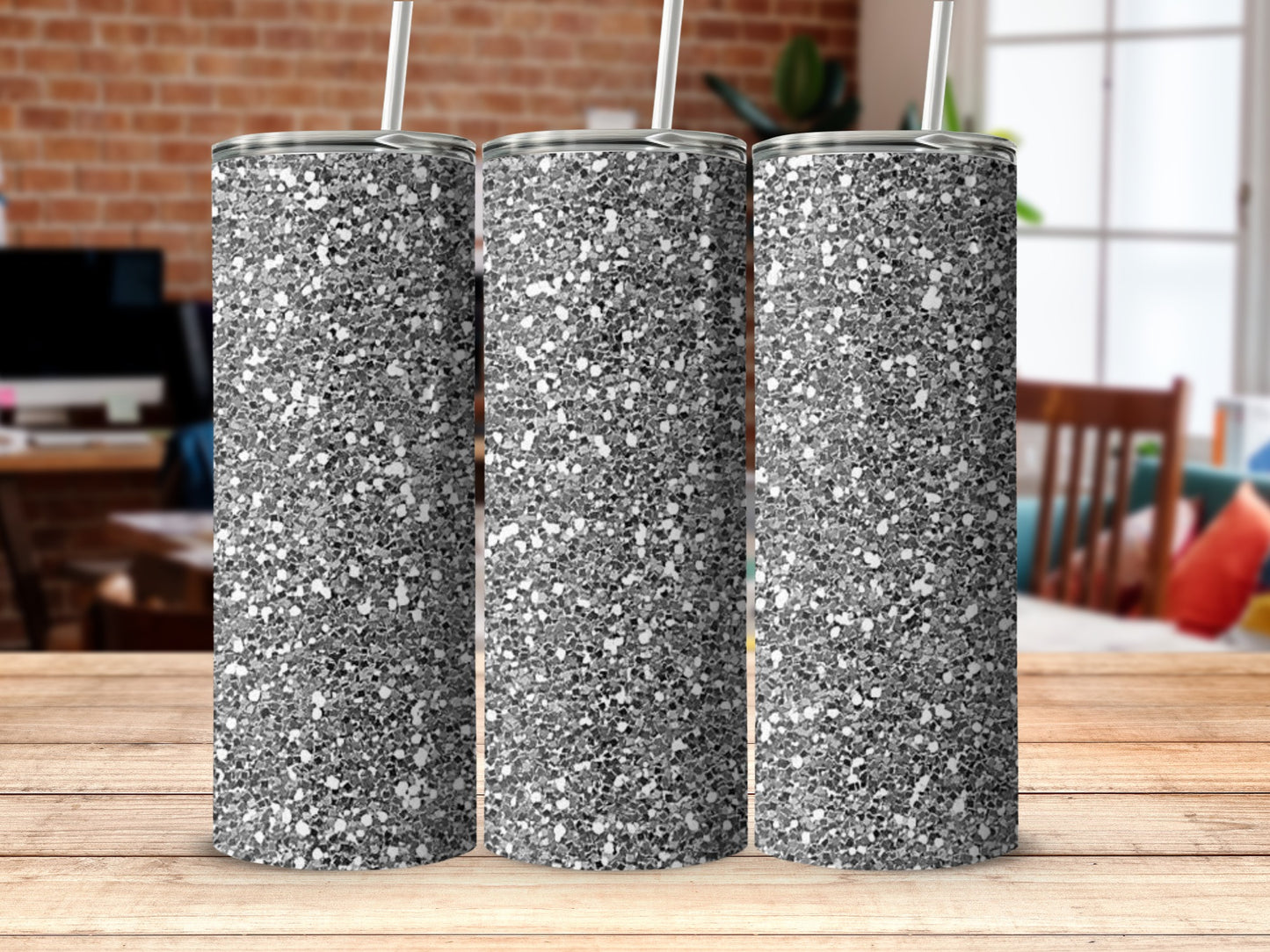Black and White Speckled Design Insulated Tumbler
