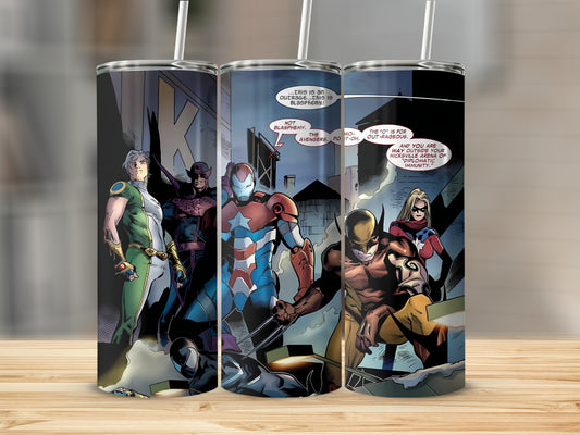 Marvel Superheroes Comic Art 20oz Tumbler Cup