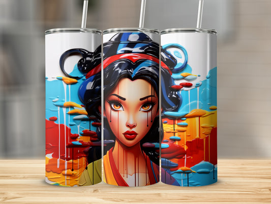 Colorful Abstract Dripping Art Stainless Steel Tumbler