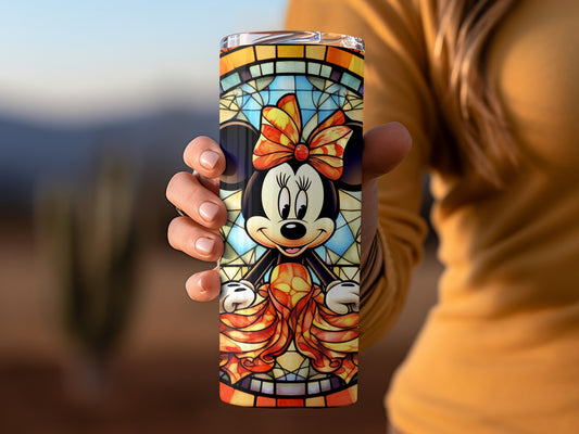 Minnie Mouse Stained Glass Tumbler Travel Mug
