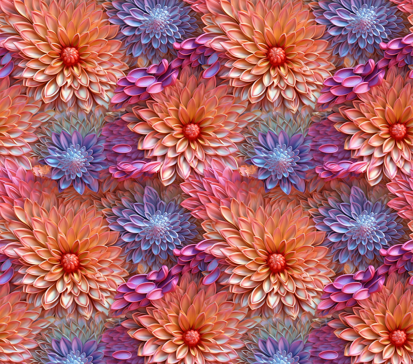 Purple and Peach Dahlia flower tumbler
