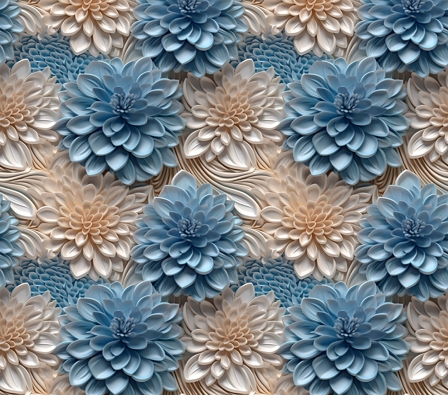 White and Blue Flowers tumbler