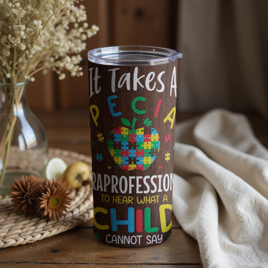 Colorful Tumbler with Autism Awareness Message