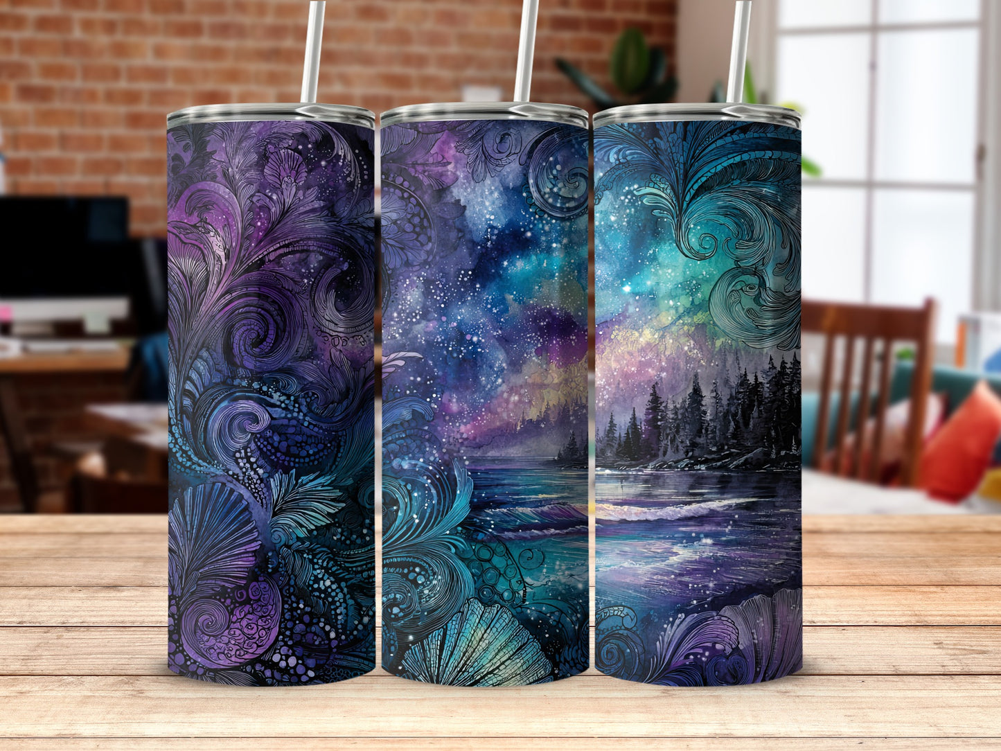 Vibrant Artistic Tumblers for Stylish Beverage Enjoyment
