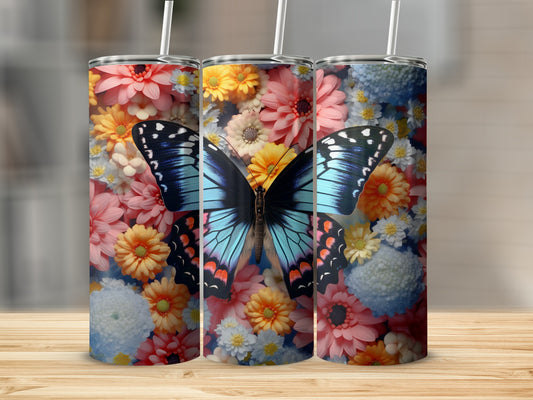 Vibrant butterfly floral pattern design drinkware product type
butterfly, floral, flowers, nature, garden, blue butterfly, pink flowers, yellow flowers, orange flowers, white flowers, vibrant design, colorful pattern, tumbler design, drinkware, gift idea, aesthetic, spring, summer, botanical, wildlife