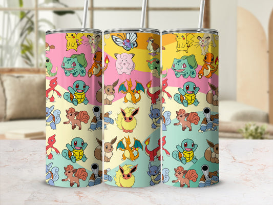Colorful Cartoon Characters Design Tumbler Cup