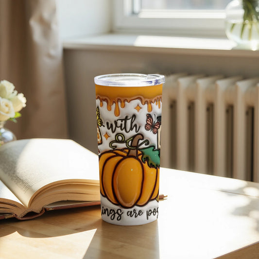 Positive Pumpkins and Butterflies Coffee Tumbler