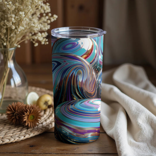Vibrant Swirl Design Tumbler for Stylish Beverages
