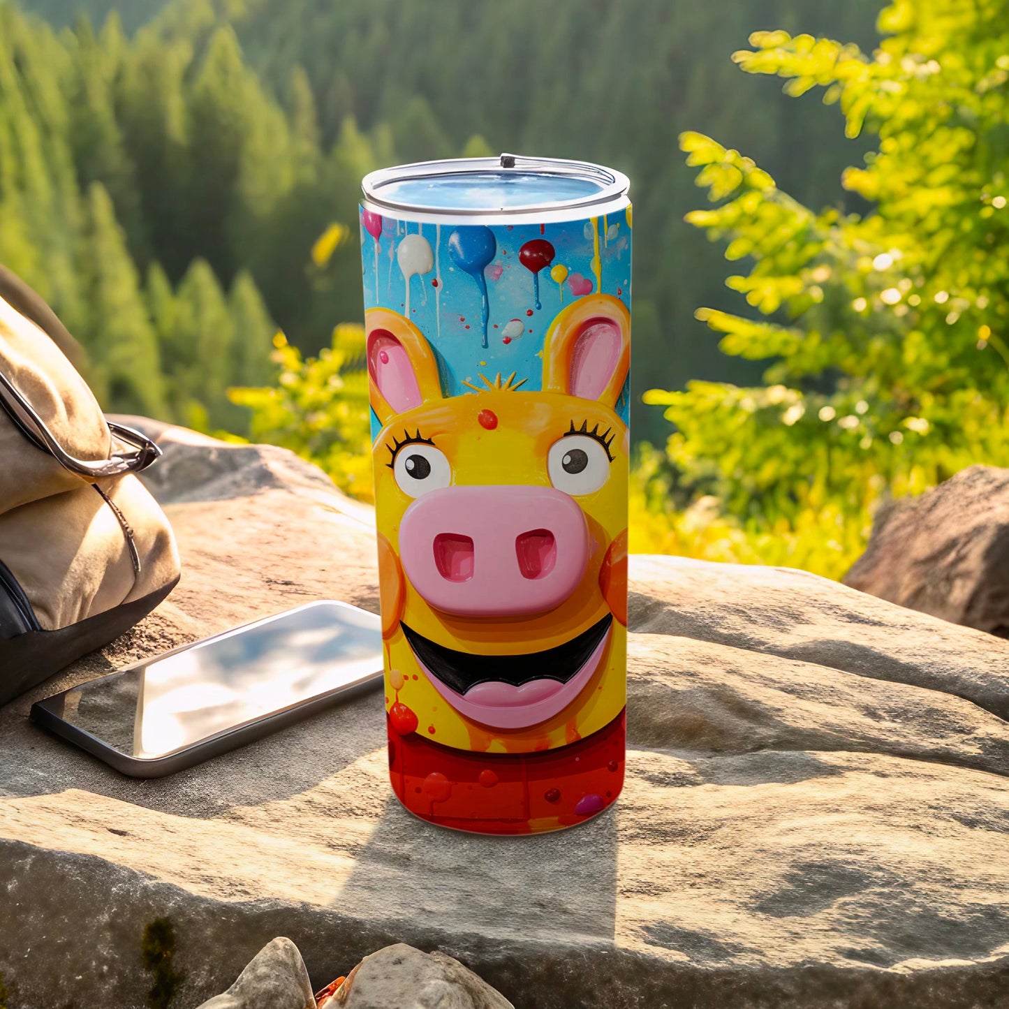 Colorful Animal Face Design for Drink Tumbler Product