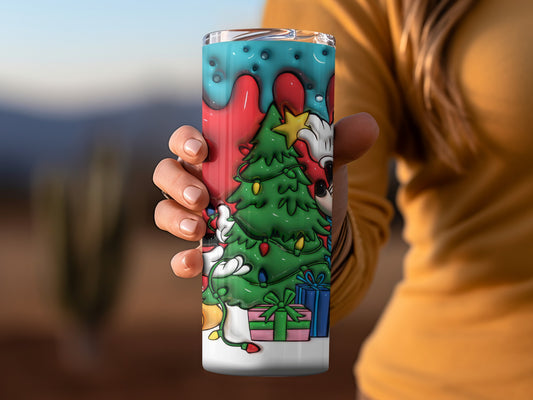 Festive Christmas Tree With Presents Holiday Gift Tumbler