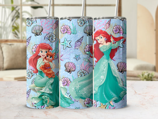 Ariel and Friends Colorful Ocean Theme Tumbler