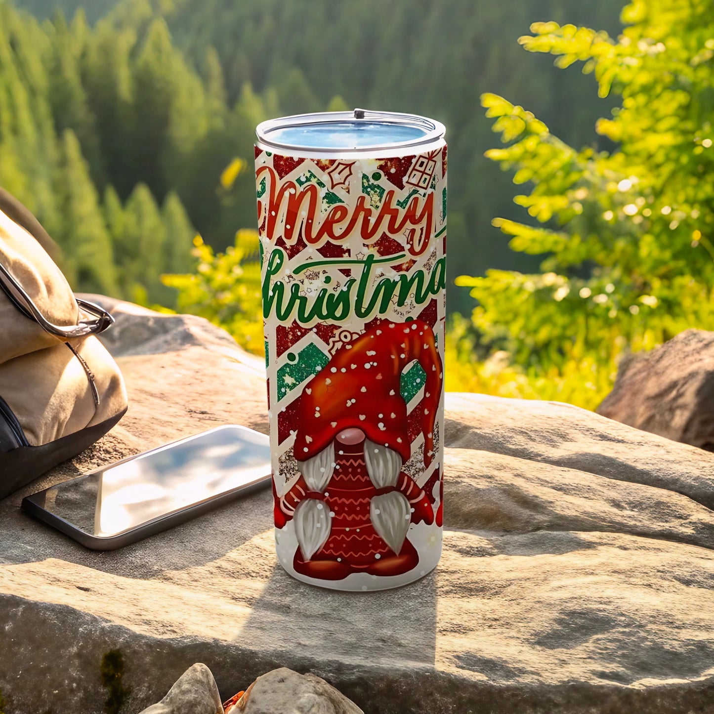 Festive Merry Christmas Gnome Tumbler for the Holiday Season