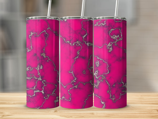 Pink Silver Marble Patterned Drinkware Tumbler product type