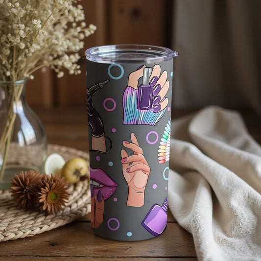 Vibrant Nail Art Enthusiast Insulated Tumbler