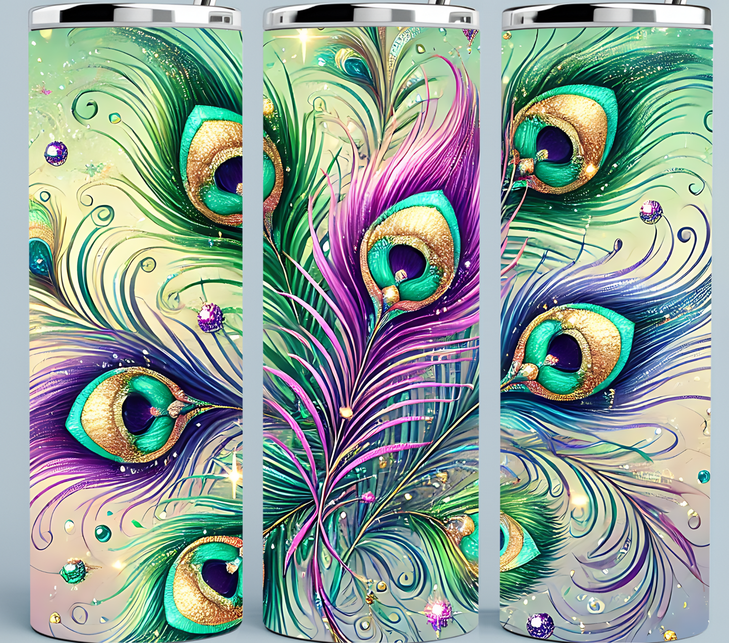 Peacock feather tumbler