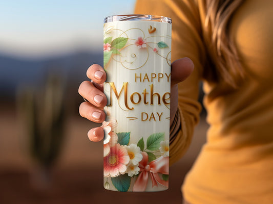 Happy Mother's Day Floral Design Tumbler