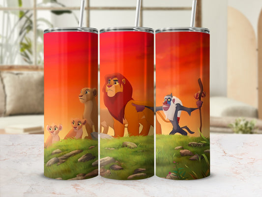 Lion Family with Wise Monkey Tumbler Cup