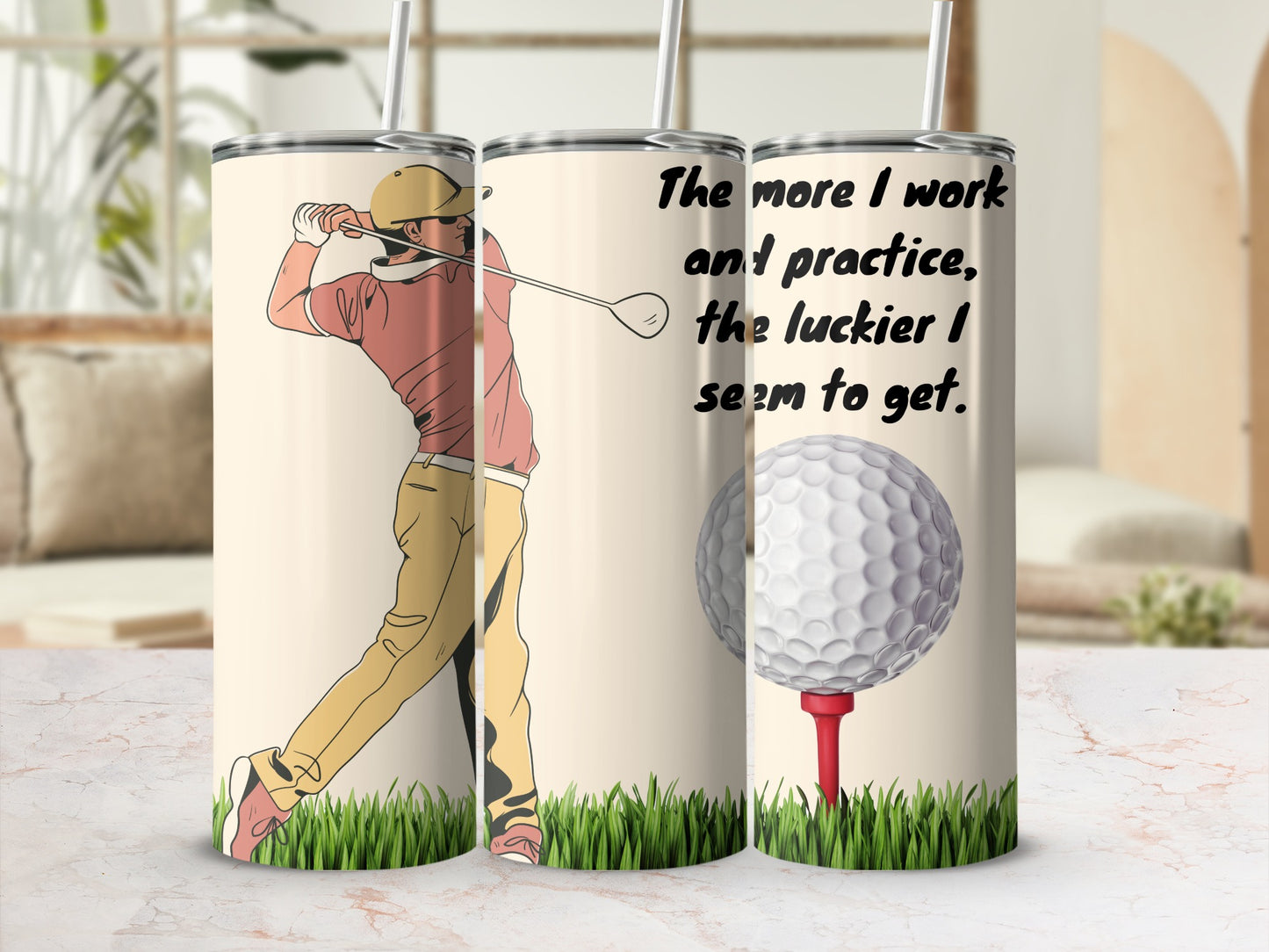 Practice and Luck Golf Tumbler
