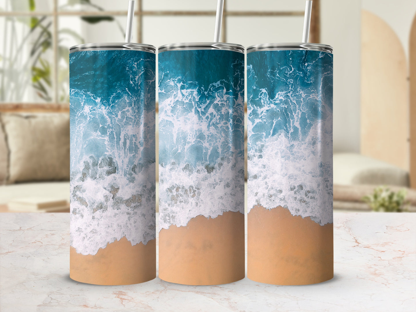 Ocean Waves Beach Design Tumbler for Hydration Enthusiasts