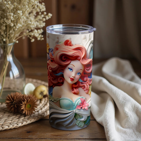 Beautiful Decorative Mermaid Design Tumbler