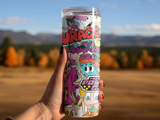 Cartoon Network with Powerpuff Girls Collage Design Tumblers