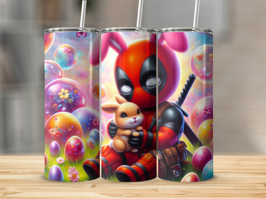 Deadpool Bunny Ears Easter Eggs Bubbles colorful tumbler product type