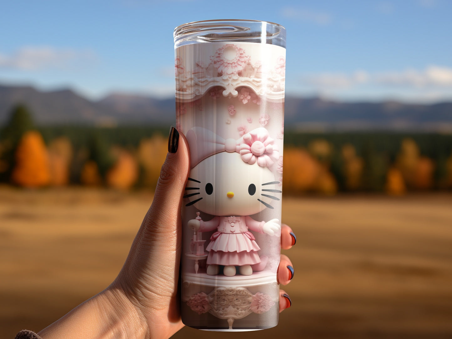 Adorable Hello Kitty Themed Travel Mug