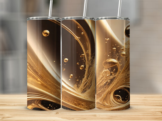 Golden brown liquid swirl abstract design elegant bubbles product type