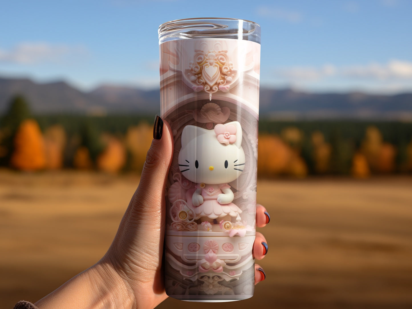 Adorable Hello Kitty Large Clear Tumbler for Everyday Use