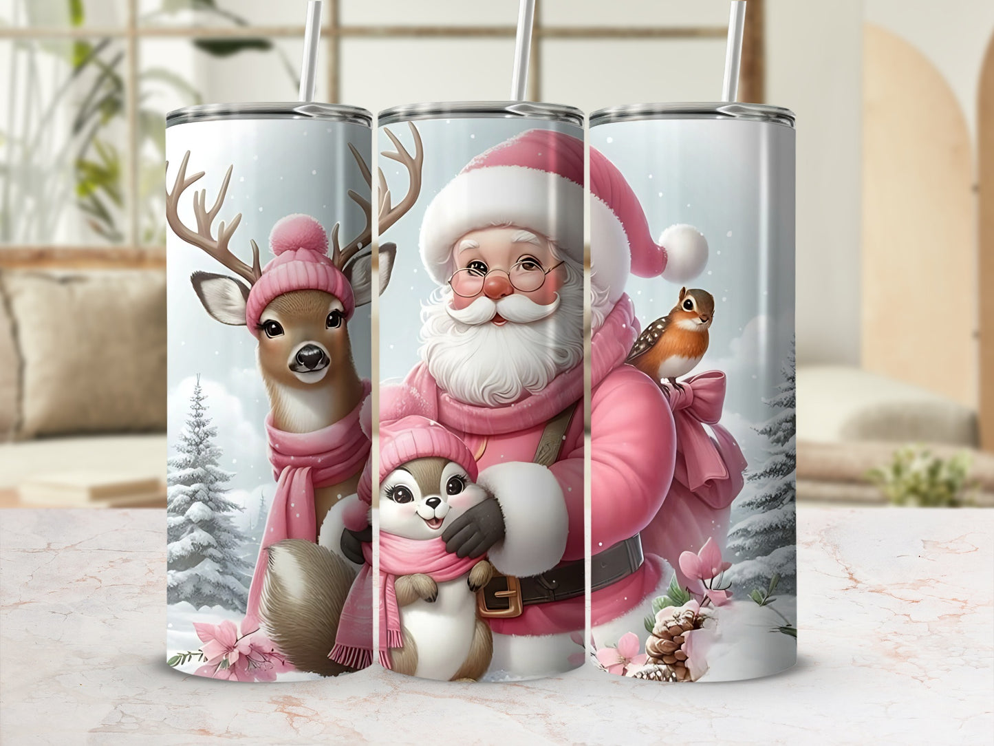 Festive Santa Holiday Tumbler Perfect For Hot Drinks