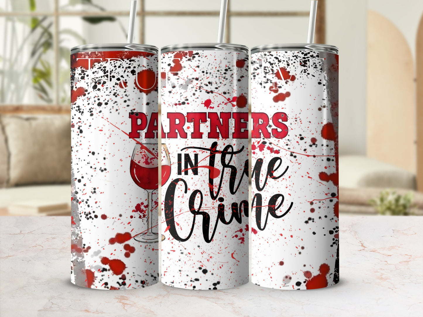 Partners in Wine Crime Tumbler Stainless Steel Flask