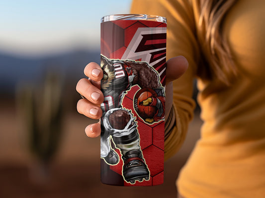 Atlanta Falcons Cartoon Mascot with Logo Graphic Tumblers