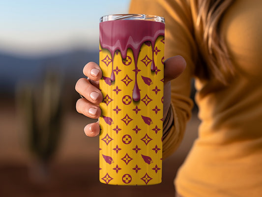 Arizona Cardinals Pattern Drips Dripping Down Style Tumblers