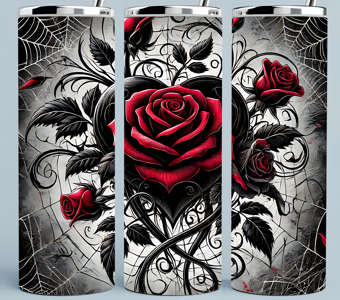 Red heart of roses with black leaves