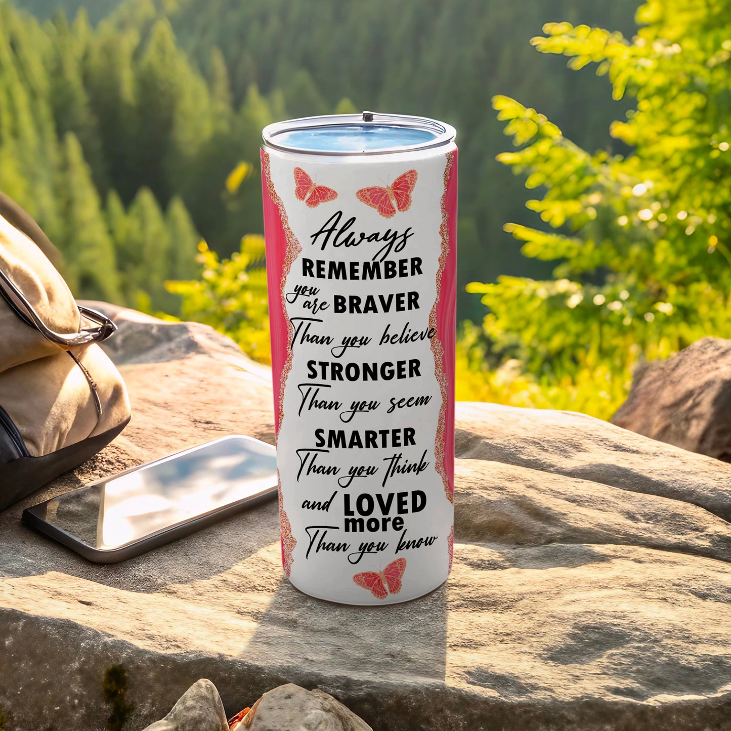 Always Remember Braver Stronger Smarter Loved Butterflies product type