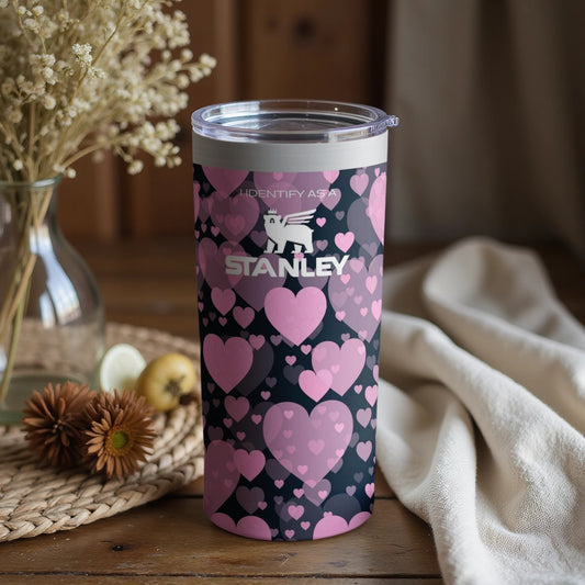Stylish Pink Heart Pattern Stanley Tumbler