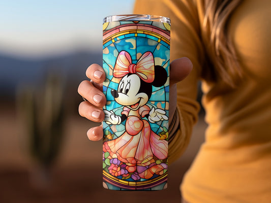 Colorful Minnie Mouse Stained Glass Tumbler Product