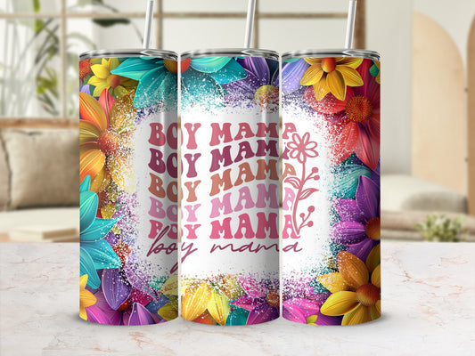 Vibrant Boy Mama Floral Insulated Tumbler Cup