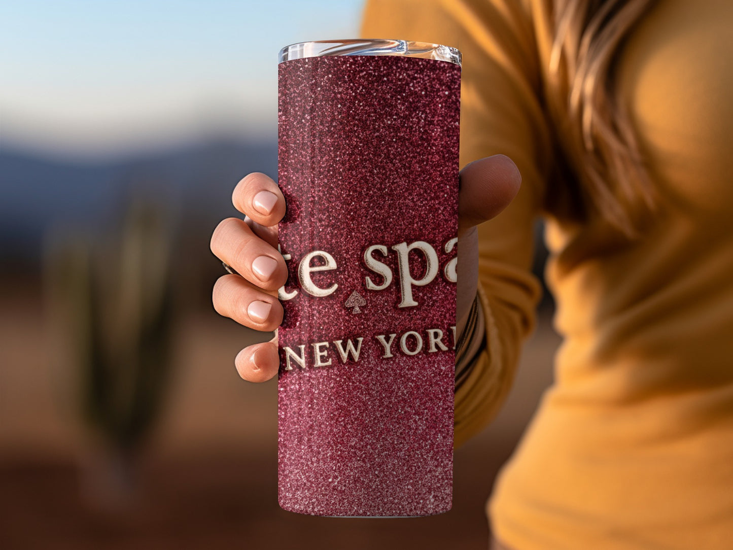 Inspired By Fabulous Kate Spade New York On Glitter Background Tumblers