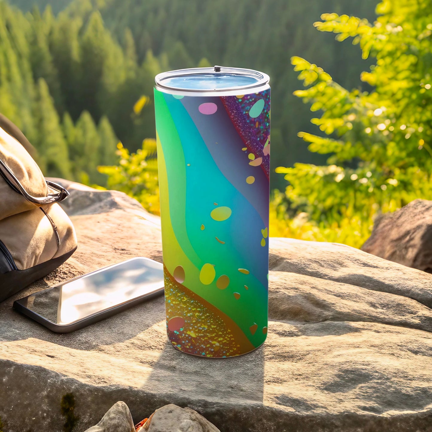 Vibrant Rainbow Speckle Design Tumbler product type
