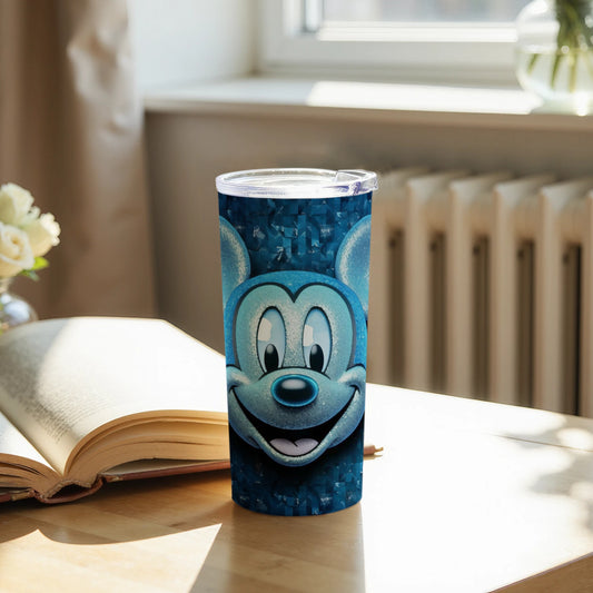 Cheerful Blue Cartoon Character Tumbler for Happy Sips