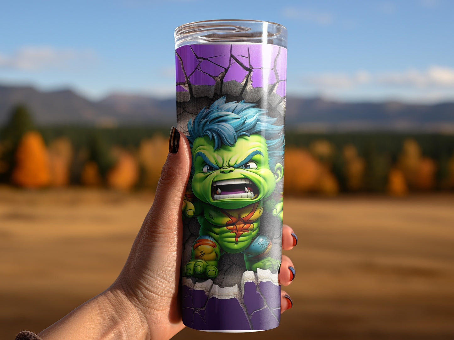 Cute Hulk Character Holding Cup Product