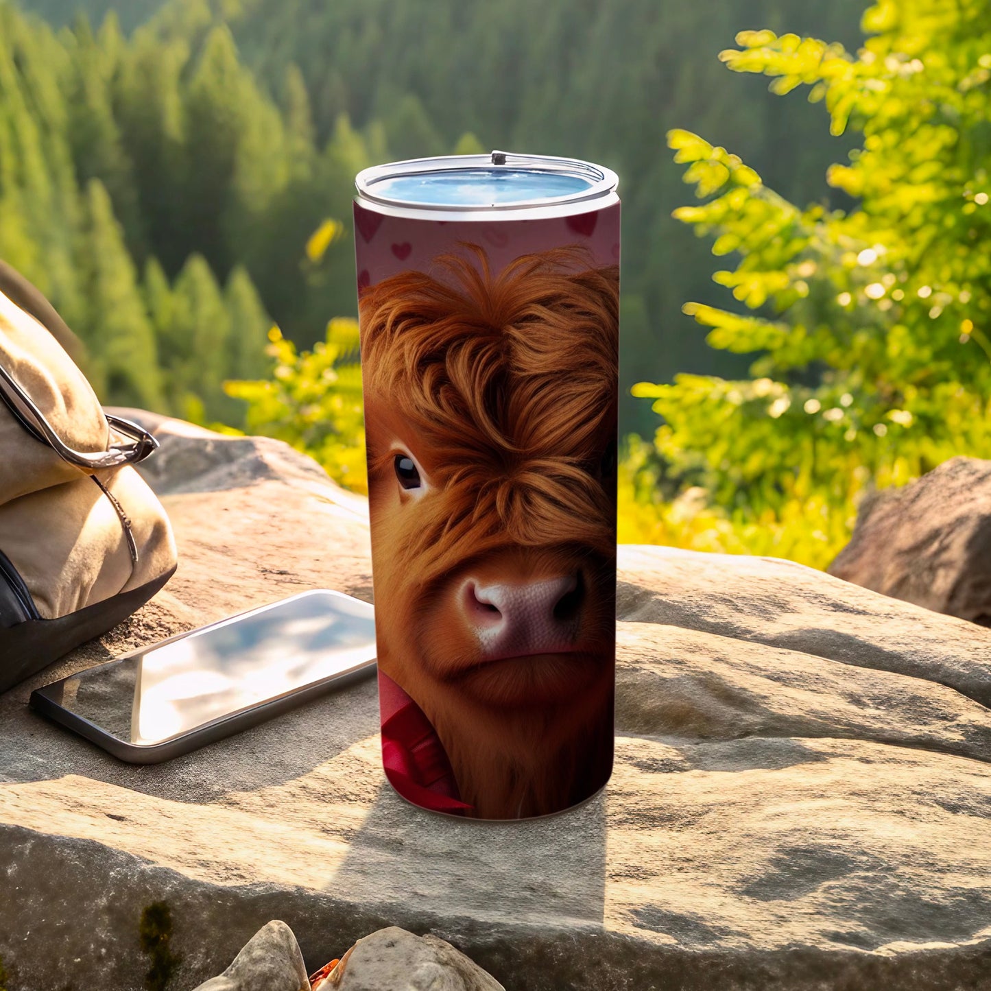 Highland Cow Art on Stainless Steel Tumbler
